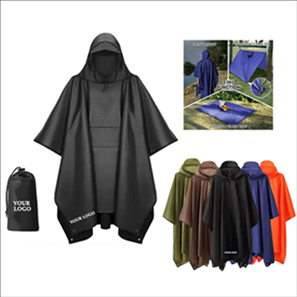 Hooded Rain Poncho for Adults